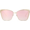 image:imageSOJOS Cateye Sunglasses for Women Fashion Mirrored Lens Metal Frame SJ1086Pink