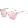 image:imageSOJOS Classic Square Polarized Sunglasses Womens Mens Retro Trendy UV400 Sunnies SJ2050Clear PinkPink Mirrored