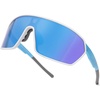 image:imageSOJOS Cycling Sport Glasses for Women Man UV400 Protection Wrap Around Lightweight TR90 Frame Sunglasses SJ2353WhiteBlue
