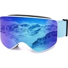image:imageSOJOS Frameless Ski Goggles Men Women UltraWide 180 Panoramic UV400 Protection OTG Compatible SJ2691Blue
