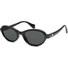 image:imageSOJOS Ocean Collection Polarized Retro Oval Sunglasses Womens Recycled Plastic Frame EcoFriendly UV400 EchoBlackGrey