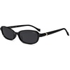 image:imageSOJOS Ocean Collection Rectangle Polarized Sunglasses Women Men Retro Lightweight Narrow Trendy Cat Eye Sunnies ApexBlackGrey