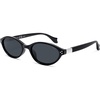 image:imageSOJOS Ocean Collection Retro Oval Polarized Sunglasses for Women Men Lightweight Narrow Shades StellarBlackGrey