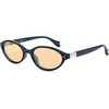 image:imageSOJOS Ocean Collection Retro Oval Polarized Sunglasses for Women Men Lightweight Narrow Shades StellarBlueBrown