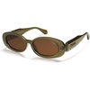 image:imageSOJOS Ocean Collection Retro Oval Polarized Sunglasses for Women Men Vintage Recycled Plastic Frame EcoFriendly SunlightOlive GreenBrown
