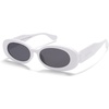 image:imageSOJOS Ocean Collection Retro Oval Polarized Sunglasses for Women Men Vintage Recycled Plastic Frame EcoFriendly SunlightWhiteGrey