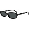 image:imageSOJOS Ocean Collection Retro Rectangular Polarized Sunglasses for Women Men Narrow 90s Square Shades CarapaceBlackGrey