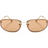 image:imageSOJOS Oval Wrap Around Sunglasses for Women Rave Glasses Y2K Funky Cool Retro Metal Style SJ1268GoldLight Brown