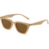 image:imageSOJOS Polarized Narrow Square Cateye Sunglasses for Women Retro Trendy Driving Glasses SJ2169BeigeBrown