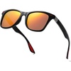 image:imageSOJOS Polarized Sports TR90 Sunglasses for Running Cycling Fishing Golf Driving SJ2101C4 Black FrameRed Mirrored Lens