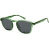 image:imageSOJOS Polarized Square Sunglasses for Men Retro Sun Glasses Trendy Shades UV400 Protection TR90 Frame SJ2652BCrystal GreenGrey