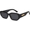 image:imageSOJOS Polarized Sunglasses Womens Mens Retro Rectangle Sun Glasses Trendy Hexagonal Frame 80s 90s Shades SJ2324Black