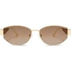 image:imageSOJOS Polarized Sunglasses for WomenTrendy Hexagonal Sun Glasses Retro Shades UV400 SJ1257GoldGradient Brown