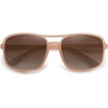 image:imageSOJOS Polarized Wrap Around Aviator Sunglasses for Women Men Retro Rectangle UV400 Womens Vintange Sports Sun Glasses SJ2269 White Milky Light Brown Frame Brown Lens