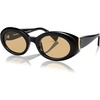 image:imageSOJOS Retro Acetate Oval Polarized Sunglasses Women Men 90s Vintage UV400 Protection Tiny Sun GlassesSUNSETHoney HourblackLight Brown