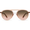 image:imageSOJOS Retro Aviator Polarized Sunglasses for Women Men Double Bridge Ladies ShadesClear Brown FrameGradient Brown Lens