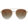 image:imageSOJOS Retro Aviator Polarized Sunglasses for Women Men Double Bridge Ladies ShadesCrystal Pink