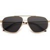 image:imageSOJOS Retro Hexagon Aviator Sunglasses for Women Men Trendy Vintage UV400 Protection Shades SJ1200GoldGrey