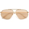 image:imageSOJOS Retro Hexagon Aviator Sunglasses for Women Men Trendy Vintage UV400 Protection Shades SJ1200GoldLight Brown