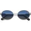 image:imageSOJOS Retro Oval Polarized Sunglasses Womens MenTrendy Round 90s Shades SJ1281Silver Frame Blue Grading Lens