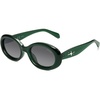 image:imageSOJOS Retro Oval Polarized Sunglasses for Women Men 90s Vintage UV400 Protection Tiny Sun Glasses SJ2286GreenGradient Grey