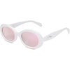 image:imageSOJOS Retro Oval Polarized Sunglasses for Women Men 90s Vintage UV400 Protection Tiny Sun Glasses SJ2286WhitePink Mirrored