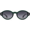 image:imageSOJOS Retro Oval Polarized Sunglasses for Women Men Chic Trendy 90s Sunnies Shades UV protection Sun Glasses SJ2630Green Frame Grey Grading Lens