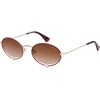 image:imageSOJOS Retro Oval Sunglasses Women Trendy Lightweight Narrow Vintage Small Shades UV Protection Sun Glasses LarmesRedGradient Brown