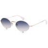 image:imageSOJOS Retro Oval Sunglasses Women Trendy Lightweight Narrow Vintage Small Shades UV Protection Sun Glasses LarmesWhiteBlue