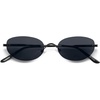 image:imageSOJOS Retro Oval Sunglasses Womens Trendy Rimless Sun Glasses Vintage Narrow Shades SJ1242Black  Grey Lens