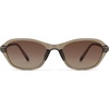 image:imageSOJOS Retro Oval Sunglasses for Women Trendy Cat Eye Narrow Chic Y2K 90s Sunnies SJ2685Transparent TaupeGreyishbrown Grading