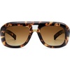 image:imageSOJOS Retro Oversized Aviator Sunglasses for Women MenTrendy Vintage Square Aviators 90s Sun Glasses SJ2688Tortoise Frame Brown Lens