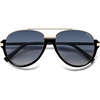 image:imageSOJOS Retro Oversized Polarized Aviator Sunglasses Women Men SJ2681  Unisex Big design UV400 protection lenses driving outdoor activitiesBlackBlue Grading