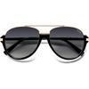 image:imageSOJOS Retro Oversized Polarized Aviator Sunglasses Women Men SJ2681  Unisex Big design UV400 protection lenses driving outdoor activitiesBlackGrey Grading