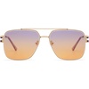 image:imageSOJOS Retro Oversized Square Sunglasses for Women Men Vintage Large Double Bridge Metal Frame Unisex Sunglasses SJ1180GoldPurpleorange