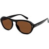 image:imageSOJOS Retro Polarized Aviator Sunglasses for Women Men 80s 90s Trendy UV400 Shades SJ2648BlackDark Brown