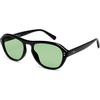 image:imageSOJOS Retro Polarized Aviator Sunglasses for Women Men 80s 90s Trendy UV400 Shades SJ2648BlackLight Green Tint