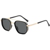 image:imageSOJOS Retro Polarized Aviator Sunglasses for Women Men Square Shades Tangle Free UV400 Protection Running Fishing SJ2754Shiny Blackgold