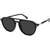image:imageSOJOS Retro Polarized Aviator Sunglasses for Women MenTrendy Square Shades UV400 Protection SJ2605Shiny BlackGrey