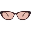 image:imageSOJOS Retro Polarized Cat Eye Sunglasses for Women Narrow Vintage Shades Trendy Sunnies SJ2396Maroon Light Orange
