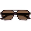 image:imageSOJOS Retro Polarized Square Aviator Sunglasses for Women Men Vintage 70s UV400 Protection Shade SJ2609Brown Brown Lens
