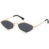 image:imageSOJOS Retro Polarized Sunglasses Womens Mens Vintage Narrow Irregular Shades UV400 SJ1233Gold  Grey Lens