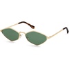 image:imageSOJOS Retro Polarized Sunglasses Womens Mens Vintage Narrow Irregular Shades UV400 SJ1233Shiny Gold  Green Lens