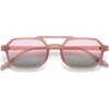 image:imageSOJOS Retro Rectangle Aviator Sunglasses for Women Men Trendy 90s Classic Square Frame Shades SJ2627PinkGreen