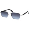 image:imageSOJOS Retro Rectangle Polarized 90s Sunglasses for Women MenTrendy Narrow Hexagon Square Shades SJ1270Silver Frame Blue Grading Lens