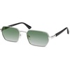 image:imageSOJOS Retro Rectangle Polarized 90s Sunglasses for Women MenTrendy Narrow Hexagon Square Shades SJ1270Silver Frame Green Grading Lens