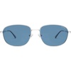 image:imageSOJOS Retro Rectangle Polarized Sunglasses for Women Men Vintage Shades Classic Metal Sun Glasses SJ1276Shiny SilverBlue