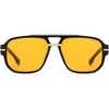 image:imageSOJOS Retro Square Aviator Sunglasses for Women Men 80s 90s Vintage Trendy Polarized Aviators SJ2692BlackLight Yellow Tint