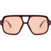 image:imageSOJOS Retro Square Polarized Aviator Sunglasses Womens Mens Trendy Vintage Aviators Shades SJ2613Dark RedLight Blush Tint