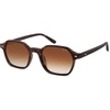 image:imageSOJOS Retro Square Polarized Sunglasses Womens Men Trendy 70s Thin Slim Shades Sunnies SJ2674Tortoise Frame Brown Grading Lens